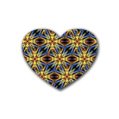 Vibrant Medieval Check Heart Coaster (4 Pack)  by dflcprints