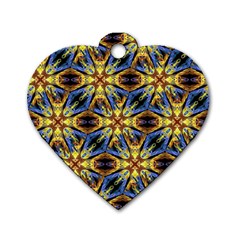 Vibrant Medieval Check Dog Tag Heart (one Side) by dflcprints