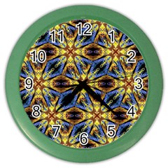 Vibrant Medieval Check Color Wall Clocks by dflcprints