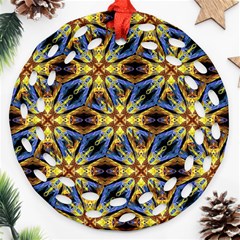 Vibrant Medieval Check Ornament (round Filigree)  by dflcprints