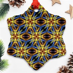 Vibrant Medieval Check Ornament (snowflake)  by dflcprints