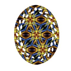 Vibrant Medieval Check Ornament (oval Filigree)  by dflcprints