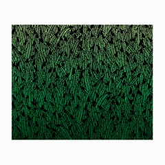 Green Ombre Feather Pattern, Black, Small Glasses Cloth (2 Sides) by Zandiepants