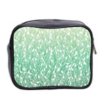 Green Ombre feather pattern, white, Mini Toiletries Bag (Two Sides) Back