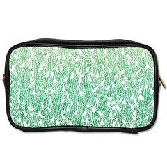 Green Ombre Feather Pattern, White, Toiletries Bag (two Sides) by Zandiepants