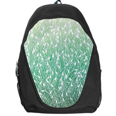 Green Ombre Feather Pattern, White, Backpack Bag by Zandiepants