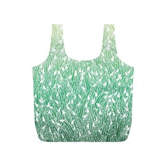 Green Ombre Feather Pattern, White, Full Print Recycle Bag (s) by Zandiepants