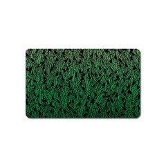 Green Ombre Feather Pattern, Black, Magnet (name Card) by Zandiepants