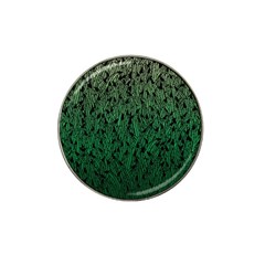 Green Ombre Feather Pattern, Black, Hat Clip Ball Marker (10 Pack) by Zandiepants