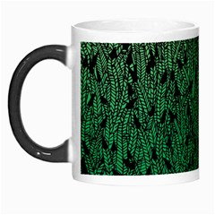 Green Ombre Feather Pattern, Black, Morph Mug by Zandiepants