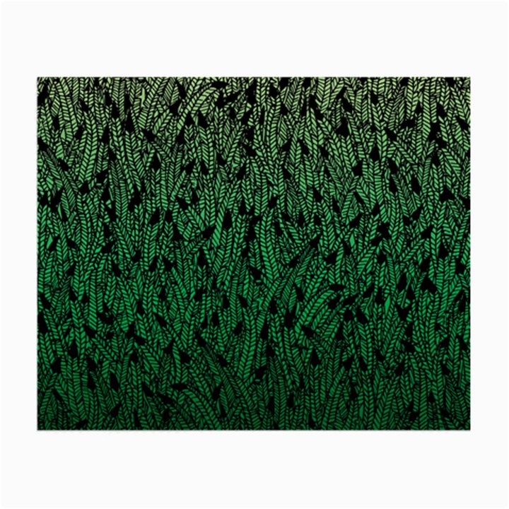 Green Ombre feather pattern, black, Small Glasses Cloth