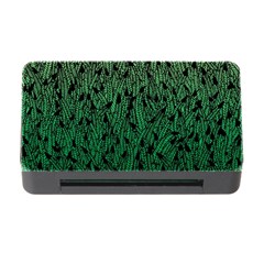 Green Ombre Feather Pattern, Black, Memory Card Reader With Cf