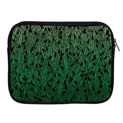 Green Ombre Feather Pattern, Black, Apple Ipad 2/3/4 Zipper Case by Zandiepants