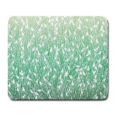 Green Ombre Feather Pattern, White, Large Mousepad by Zandiepants