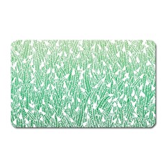 Green Ombre Feather Pattern, White, Magnet (rectangular) by Zandiepants