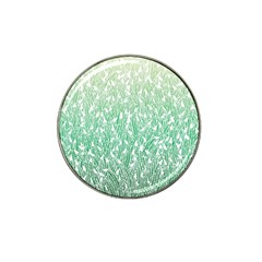 Green Ombre Feather Pattern, White, Hat Clip Ball Marker by Zandiepants