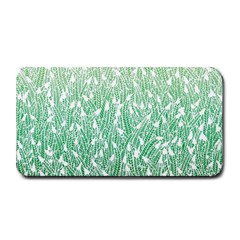 Green Ombre Feather Pattern, White, Medium Bar Mat