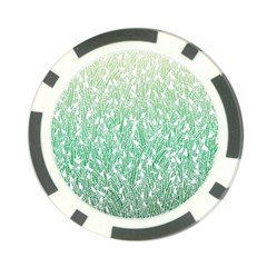 Green Ombre Feather Pattern, White, Poker Chip Card Guard by Zandiepants