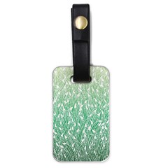 Green Ombre Feather Pattern, White, Luggage Tag (one Side) by Zandiepants