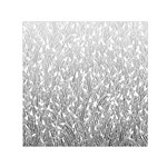 Grey Ombre Feather Pattern, White, Small Satin Scarf (Square) Front