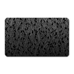 Grey Ombre Feather Pattern, Black, Magnet (rectangular) by Zandiepants