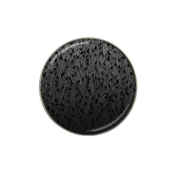 Grey Ombre feather pattern, black, Hat Clip Ball Marker