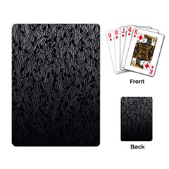 Grey Ombre Feather Pattern, Black, Playing Cards Single Design by Zandiepants