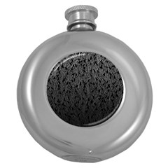 Grey Ombre Feather Pattern, Black, Hip Flask (5 Oz) by Zandiepants