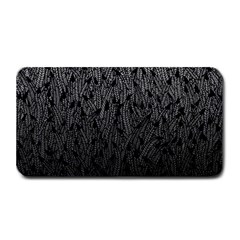 Grey Ombre Feather Pattern, Black, Medium Bar Mat