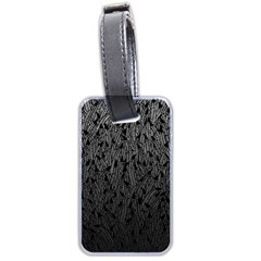 Grey Ombre Feather Pattern, Black, Luggage Tag (two Sides) by Zandiepants