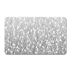 Grey Ombre Feather Pattern, White, Magnet (rectangular) by Zandiepants