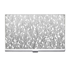 Grey Ombre Feather Pattern, White, Business Card Holder by Zandiepants