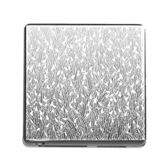 Grey Ombre Feather Pattern, White, Memory Card Reader (square) by Zandiepants