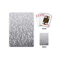 Grey Ombre Feather Pattern, White, Playing Cards (mini) by Zandiepants