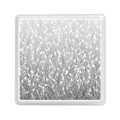 Grey Ombre Feather Pattern, White, Memory Card Reader (square) by Zandiepants