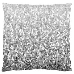 Grey Ombre Feather Pattern, White, Large Cushion Case (one Side) by Zandiepants