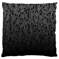 Grey Ombre Feather Pattern, Black, Standard Flano Cushion Case (two Sides) by Zandiepants