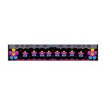 Rainbow  Big Flowers In Peace For Love And Freedom Flano Scarf (Mini) Back