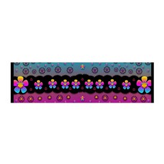 Rainbow  Big Flowers In Peace For Love And Freedom Satin Scarf (oblong)