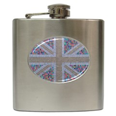 Multicoloured Union Jack Hip Flask (6 Oz)