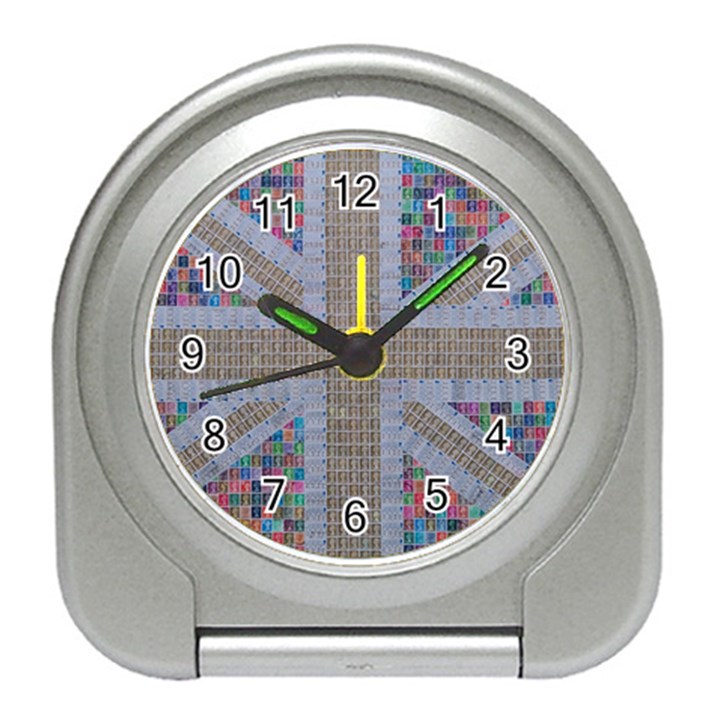 Multicoloured Union Jack Travel Alarm Clocks