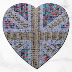 Multicoloured Union Jack Jigsaw Puzzle (heart)