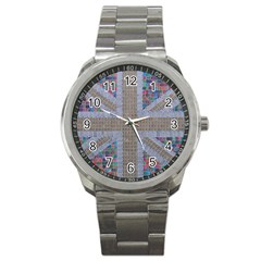 Multicoloured Union Jack Sport Metal Watch by cocksoupart