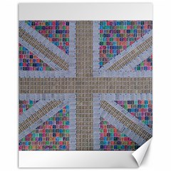 Multicoloured Union Jack Canvas 11  X 14   by cocksoupart