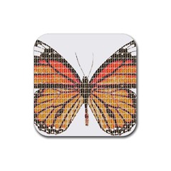 Butterfly Rubber Coaster (square)  by cocksoupart