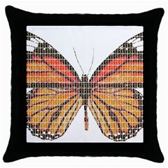 Butterfly Throw Pillow Case (black) by cocksoupart