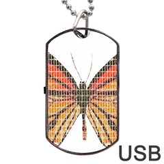 Butterfly Dog Tag Usb Flash (two Sides) 