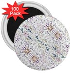 Oriental Floral Ornate 3  Magnets (100 pack) Front