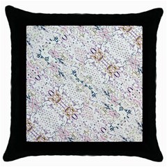 Oriental Floral Ornate Throw Pillow Case (black) by dflcprints