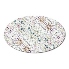 Oriental Floral Ornate Oval Magnet